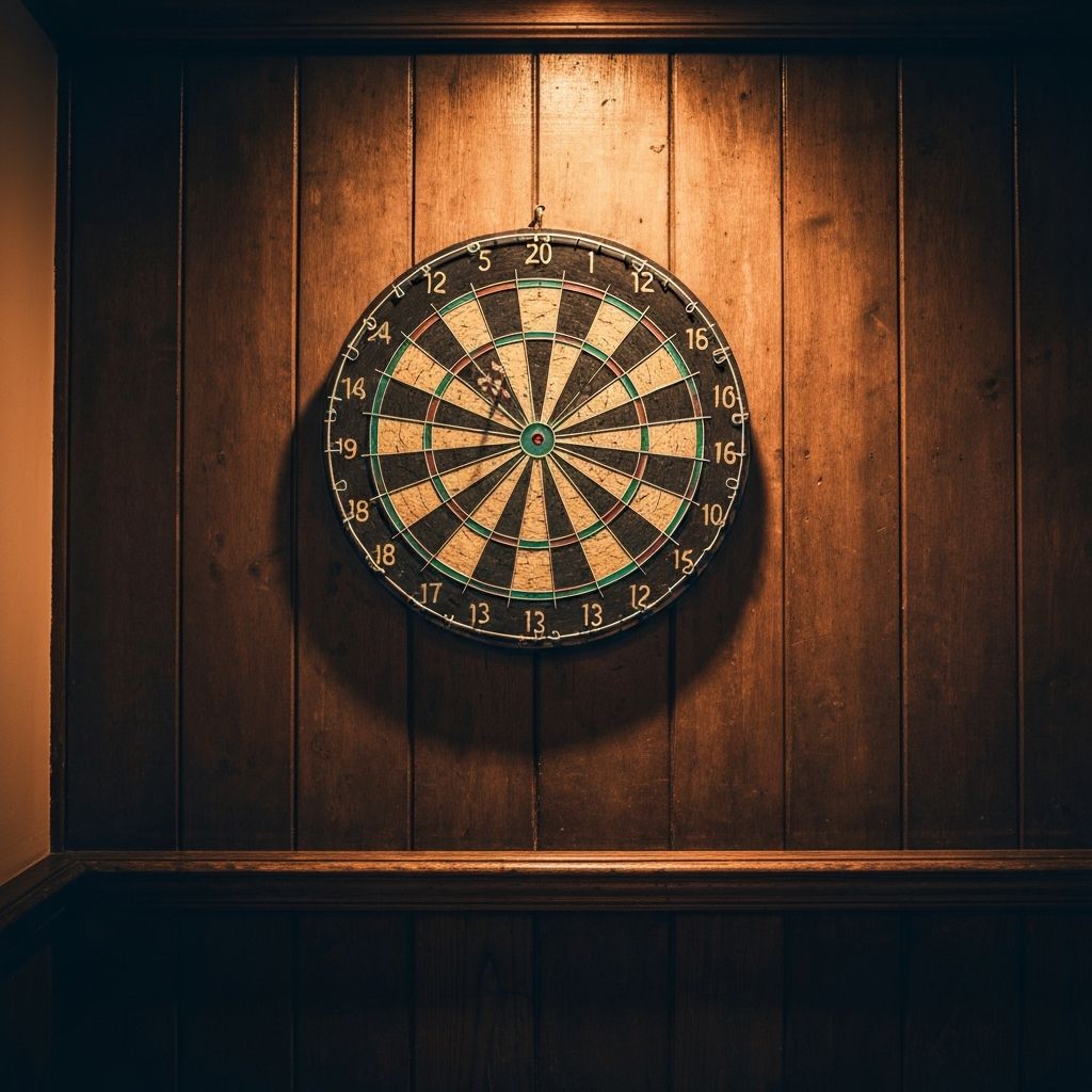 Vintage darts tábla egy klasszikus kocsmában